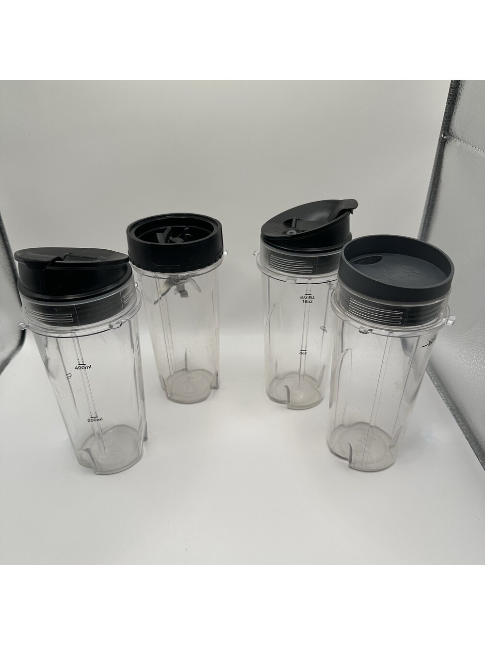 4X Ninja Travel Go Containers 16 OZ 2 Flip Cup Lids, One Sip Lid, One Blend Lid